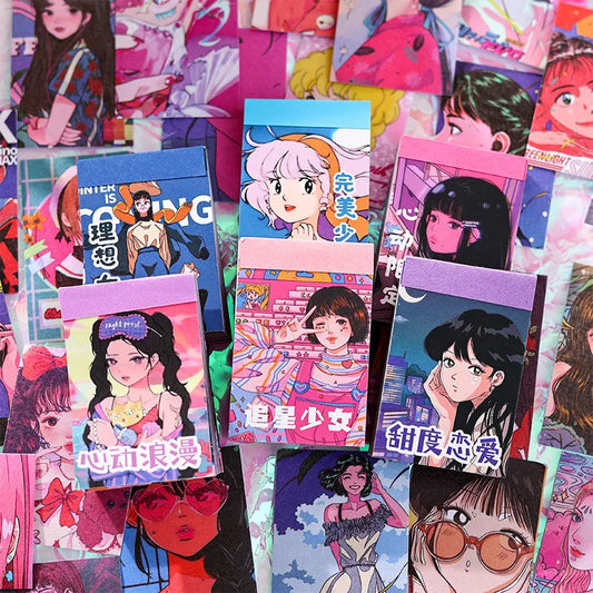 Retro Japanese Kawaii Girl Stickers